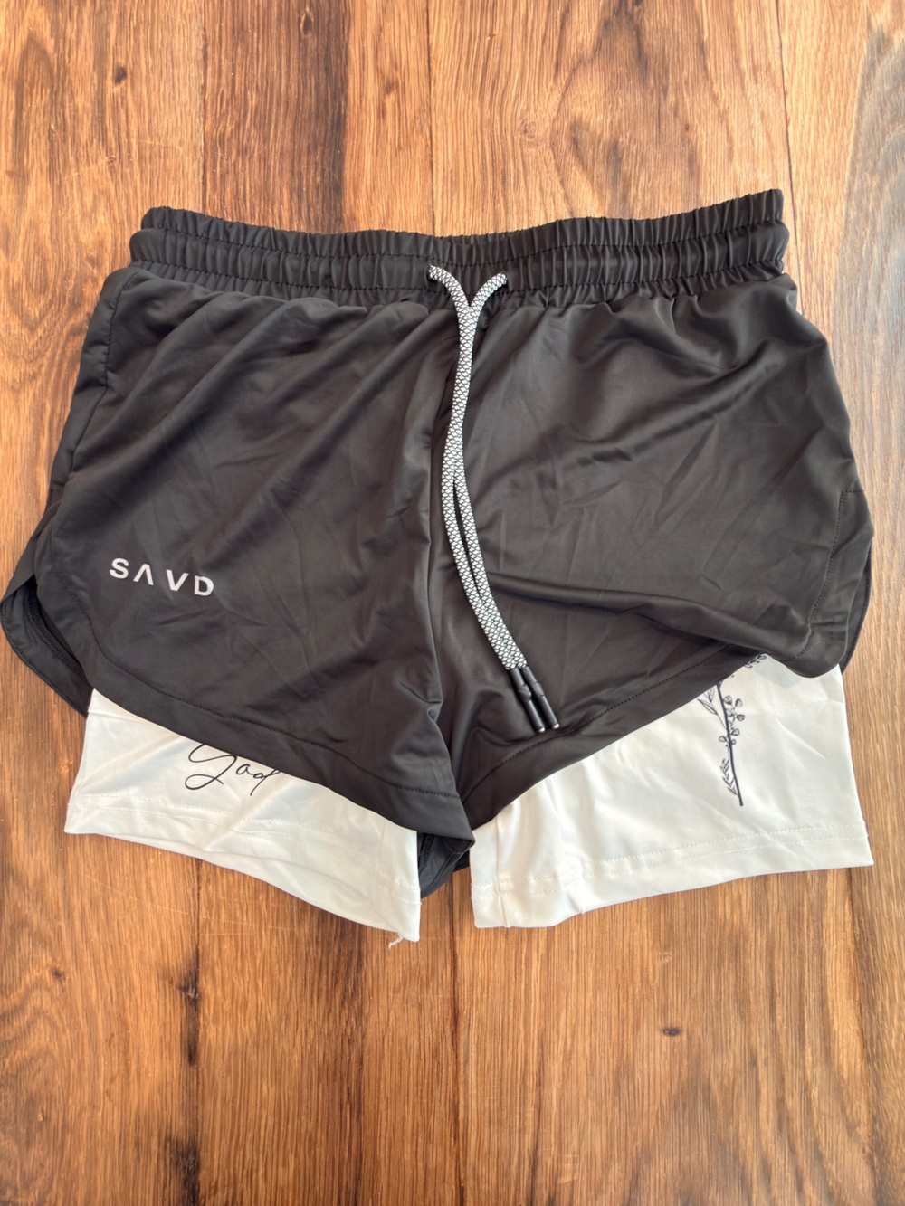 SAVD Women's Black Athletic Running Shorts with Inner Liner
